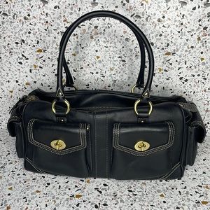 Vintage Coach East West Turn Lock Pocket Satchel